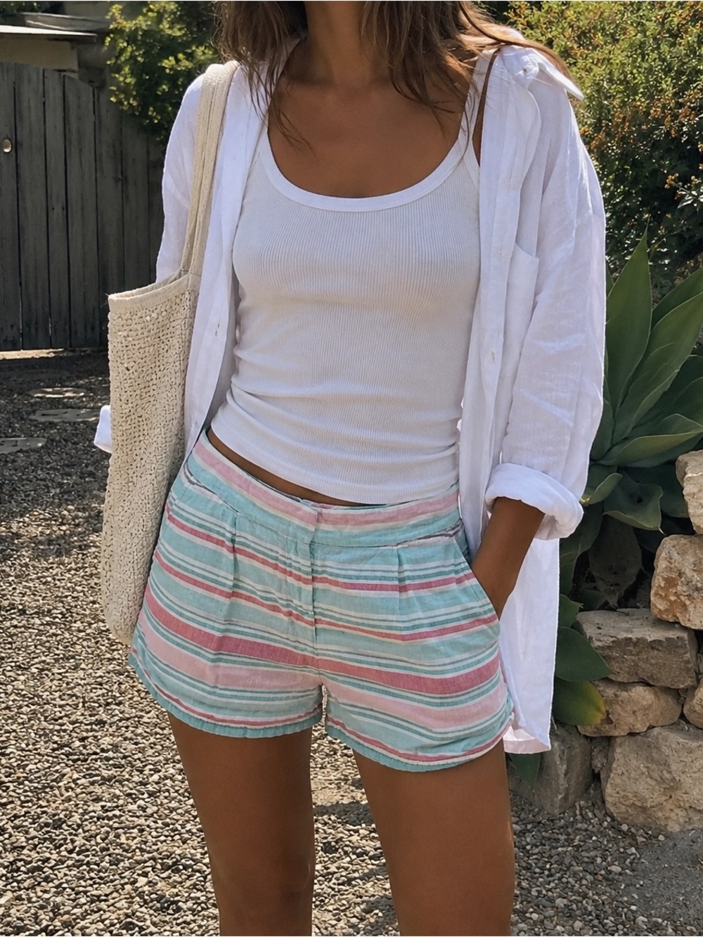 Tommy Bahama 100% Linen Pastel Stripe Shorts Size 10